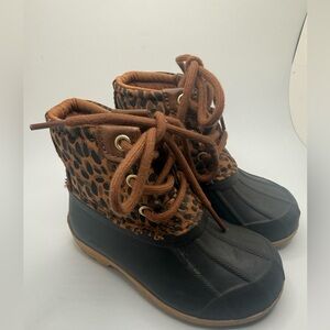 Sperry Kid's Port Boots Size 6M Toddler  Brown & Tan